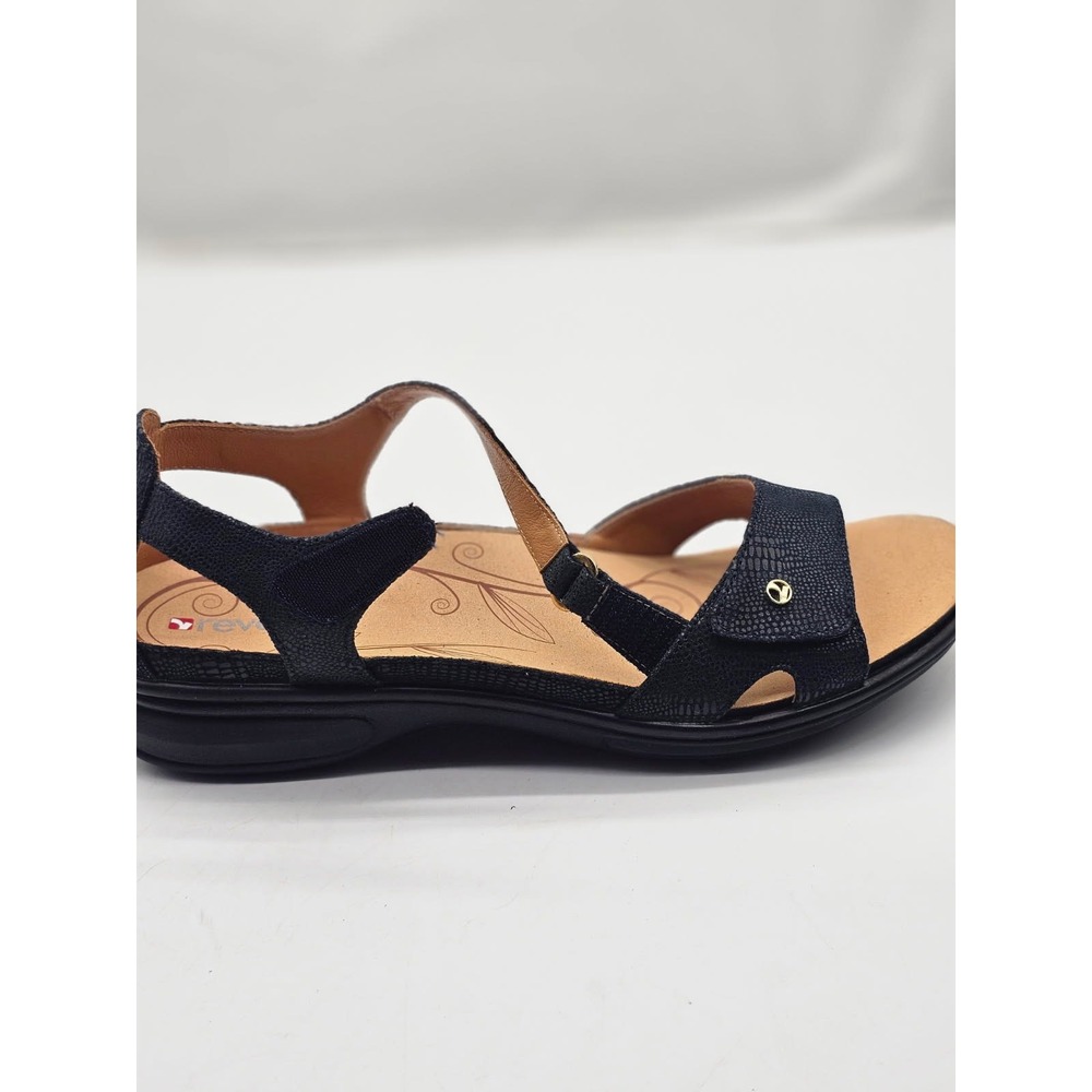 Revere Portofino Sandals Women 12W Navy Lizard Comfort Orthotic Straps - Picture 10 of 11